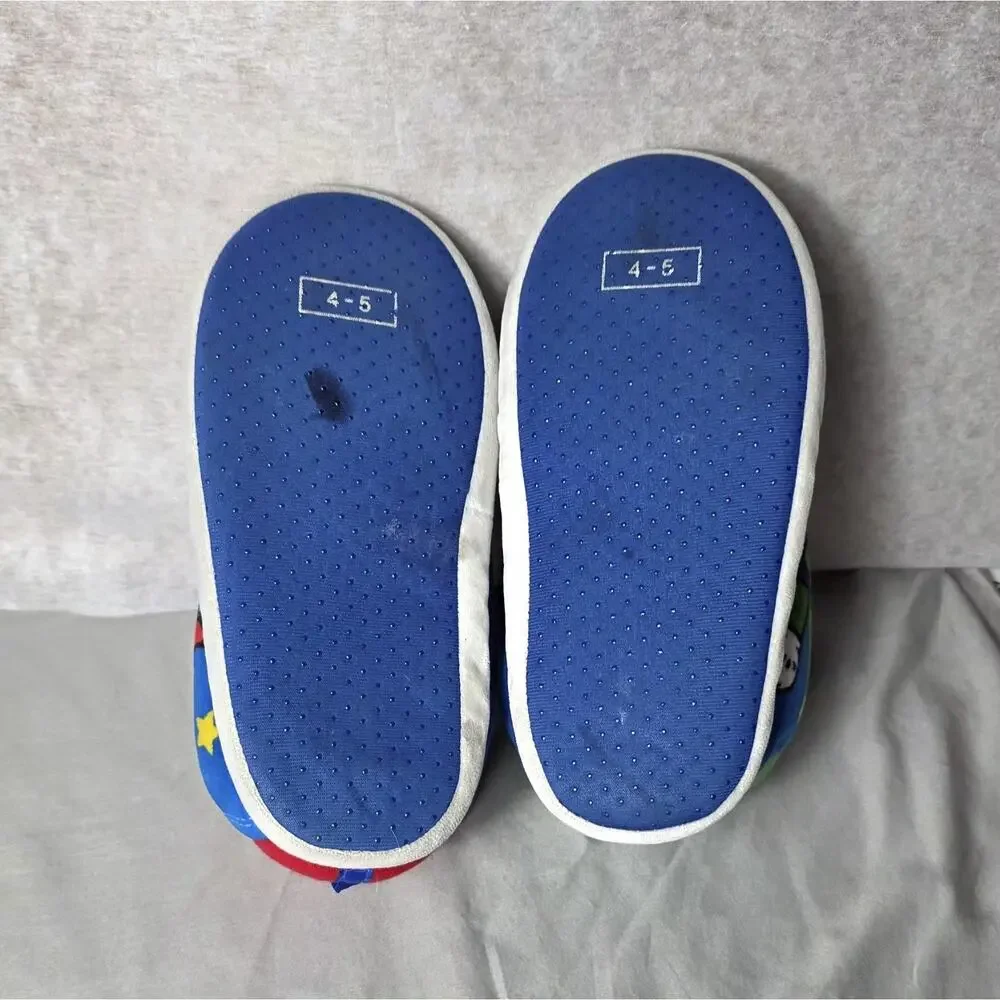 Super Mario Bros Plush Sneaker Slippers Boys Size 4-5 Mario & Luigi HighTop 2023